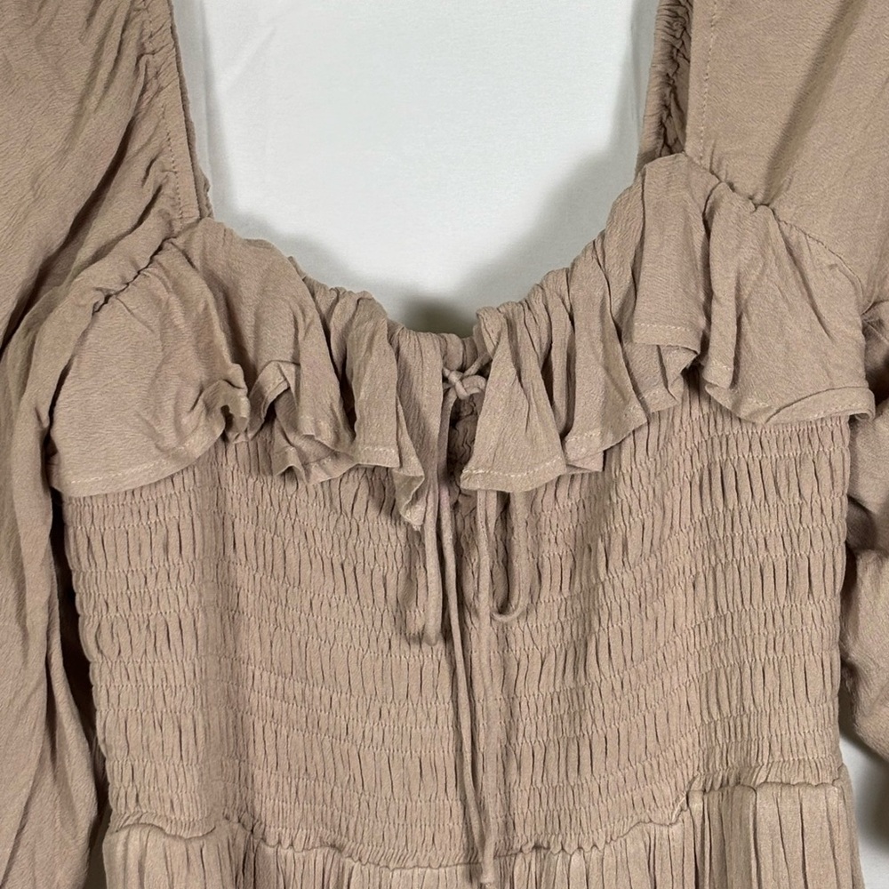 Aemi & Co Midi Dress Boho Romantic Beige- Large View 5